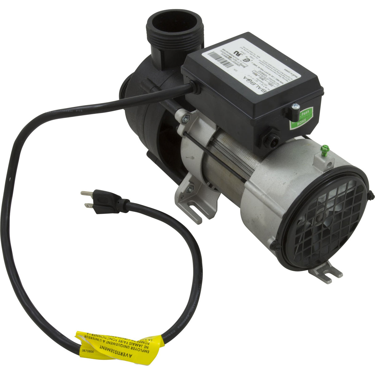 Pump, Bath, Balboa WOW, 115v, 7.5A, OEM, w/ Air Switch : 1050032 - Balboa Water Group - 788379663292 - All Pool Parts