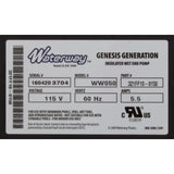 Pump, Bath, WW Genesis, 5.5A, 115v, 1 - 1/2", w/Rubber Pads, OEM, AS : 321FF10 - 0150 - Waterway Plastics - 806105400413 - All Pool Parts