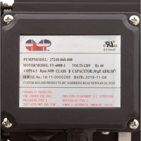 Pump, Bath, CMP Ninja, 115v, 1 - 1/2"mbt, 6.3A, OEM, AS : 27210 - 060 - 900 - Custom Molded Products -  - All Pool Parts