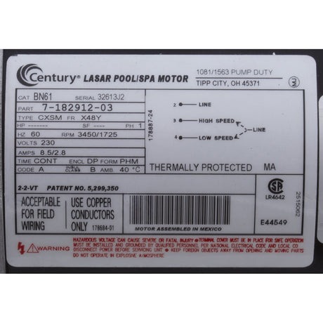 Pump, Aqua Flo FMCP, 2.0hp, 230v, 2 - Spd, 48fr, 1 - 1/2", OEM : 02620000 - 1010 - Aquaflo/Gecko -  - All Pool Parts