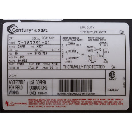 Pump, Aqua Flo XP2e, 2.0hp, 230v, 2 - Spd, 56fr, 2", OEM : 05320761 - 2040 - Aquaflo/Gecko -  - All Pool Parts