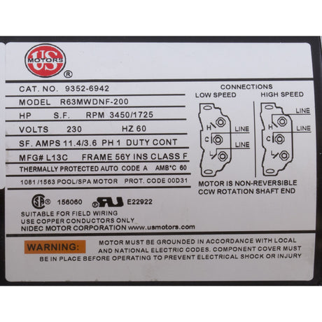 Pump, Aqua Flo XP3, 2.5hp, 230v, 2 - Spd, 56fr, 2 - 1/2", OEM : 08326000 - 2041 - Aquaflo/Gecko -  - All Pool Parts