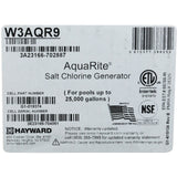 Salt Chlorine Generator, Hayward AquaRite, 25K, w/ TCell : W3AQR9 - Hayward - 610377388252 - All Pool Parts