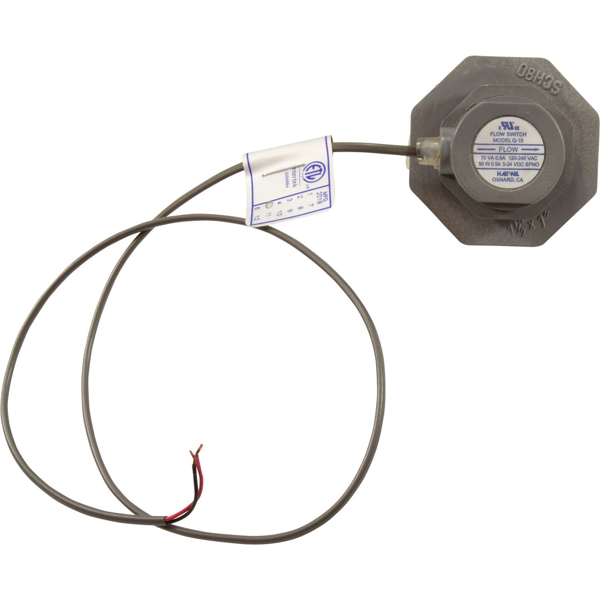 Flow Switch Repl Kit, Harwil Q9DS to Q10N, 1 - 1/2"x1" Bushing : Q10N/106911/LB/NO/2F - Harwil -  - All Pool Parts