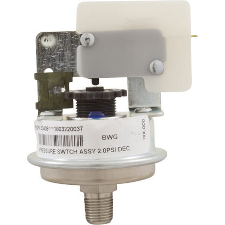 Pressure Switch 30408, 3A, BWG, 1/8"mpt, SPST : 30408 - Balboa Water Group -  - All Pool Parts