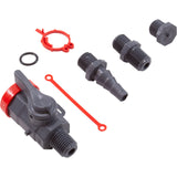 Ball Valve Kit, Praher, 1/4"mpt x 1/4"fpt, w/ Hose Fitting : LC - PV - 1 - Praher - 88553100057 - All Pool Parts