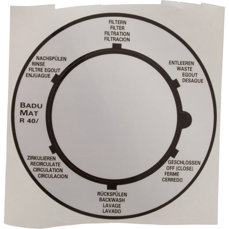 Label, Speck AquaSwim 250, 1 - 1/2" Multiport Valve : 2603102017 - Speck Pumps -  - All Pool Parts