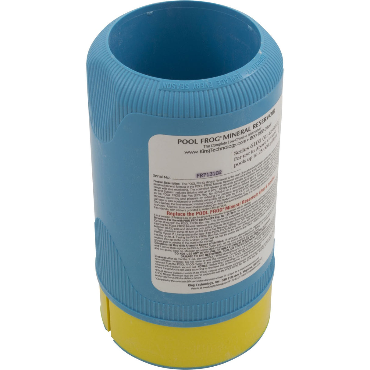 Mineral Cartridge, King Tech New Water/Pool Frog, AboveGround : 01-12-6112