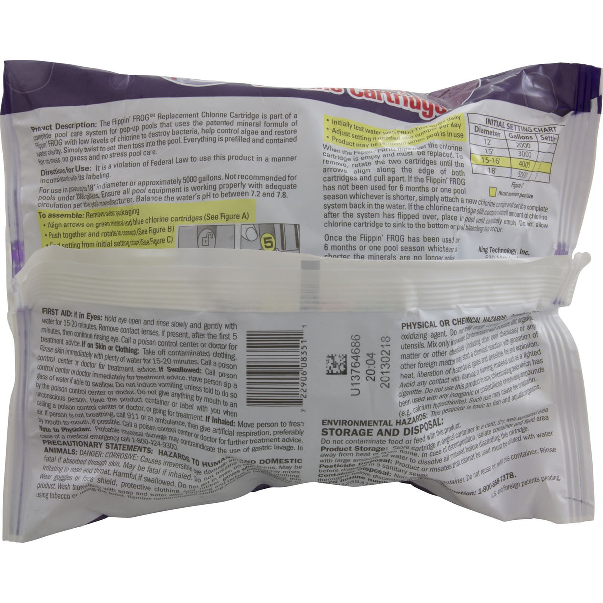 Repl Chlorine Cartridge, King Tech Flippin' Frog : 01-03-8356