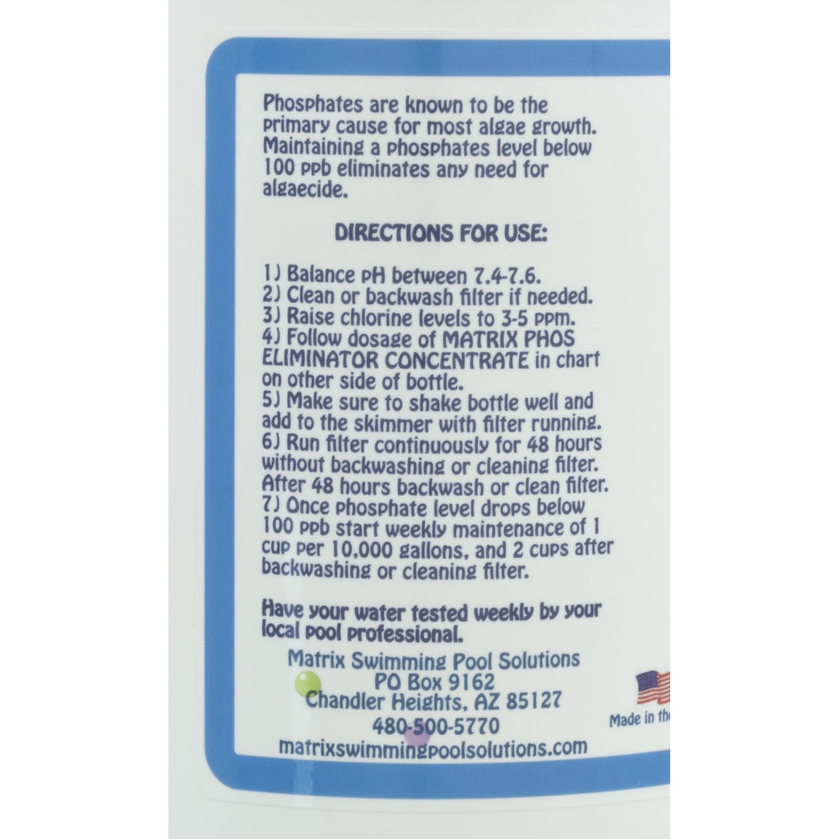 Phosphate Remover, Matrix Phos Eliminator Concentrate, 64oz : C006610-BT64OF
