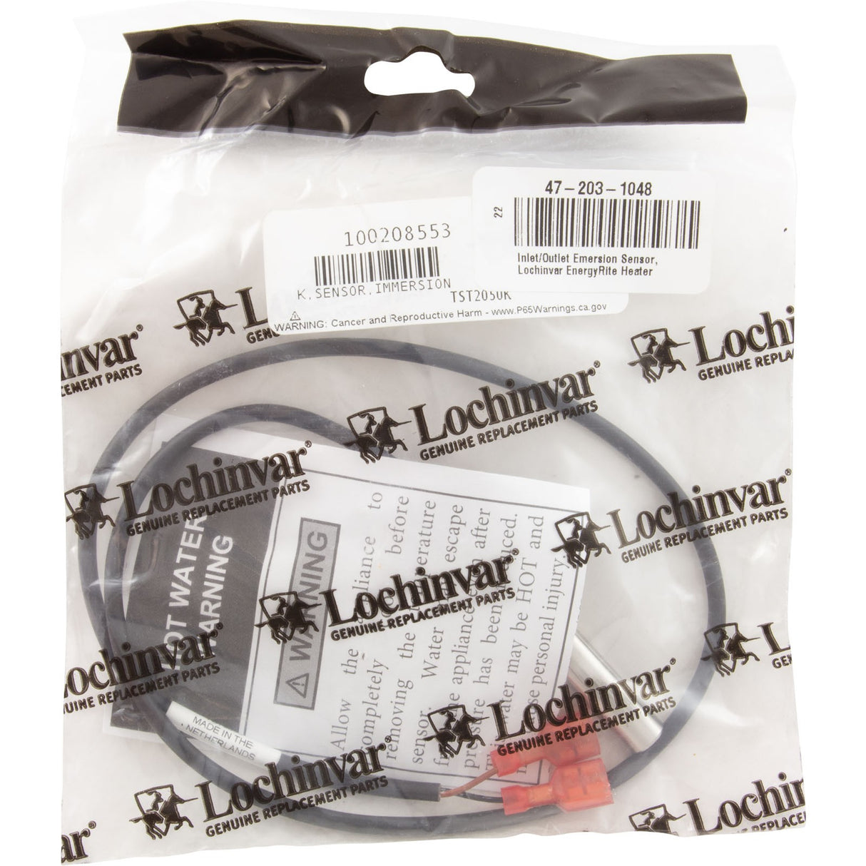 Inlet/Outlet Emersion Sensor, Lochinvar EnergyRite Heater : 100208553