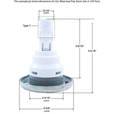Jet Intl, WW Poly Storm, 3-3/8"fd, Dir, Textured Scal, Gry : 212-8057