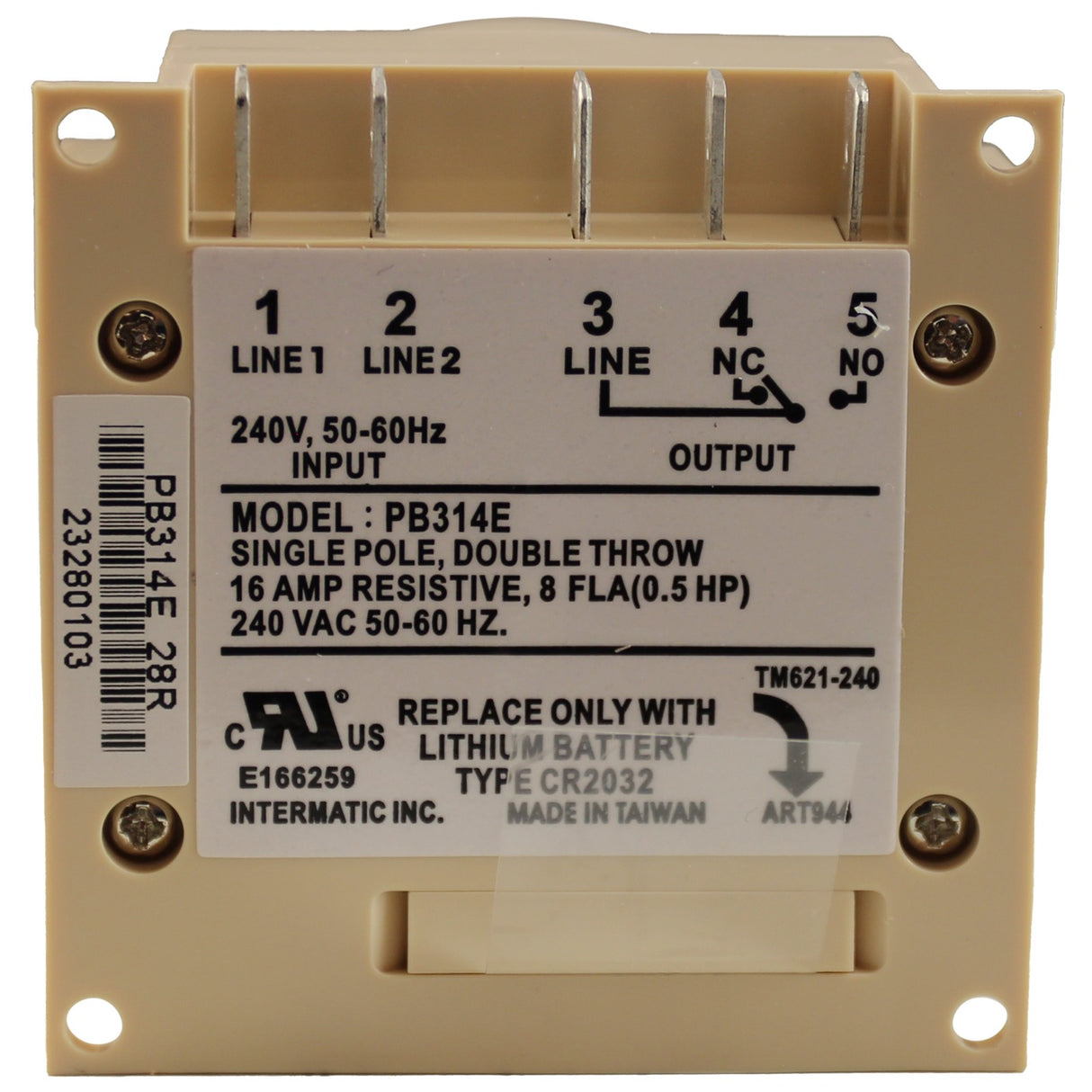 Timer, Intermatic Electronic Panel Mount, 24 Hr, 230V : PB314E