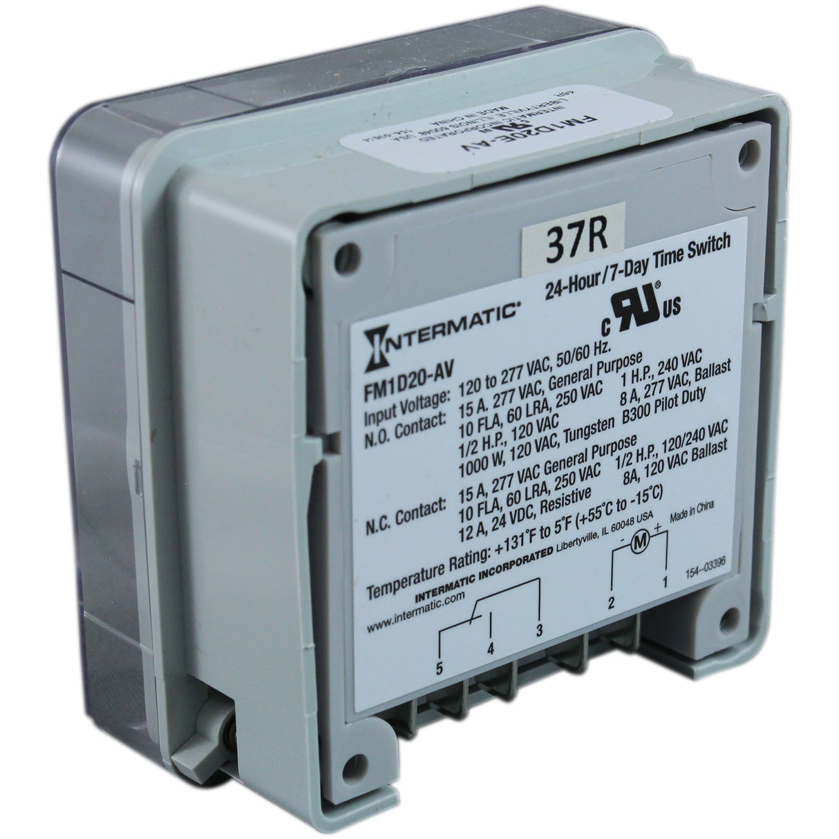 Timer, Digital, Intermatic, 24H/7D, 120-277V, SPDT, Flush Mount : FM1D20E-AV