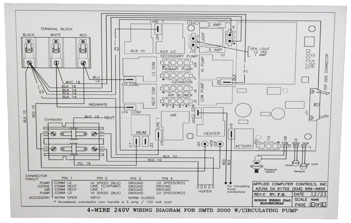 Control, ACC SmarTouch Digital 2000, 3 Pumps, 5.5kw, 115v/230v : SMTD2000-PI7