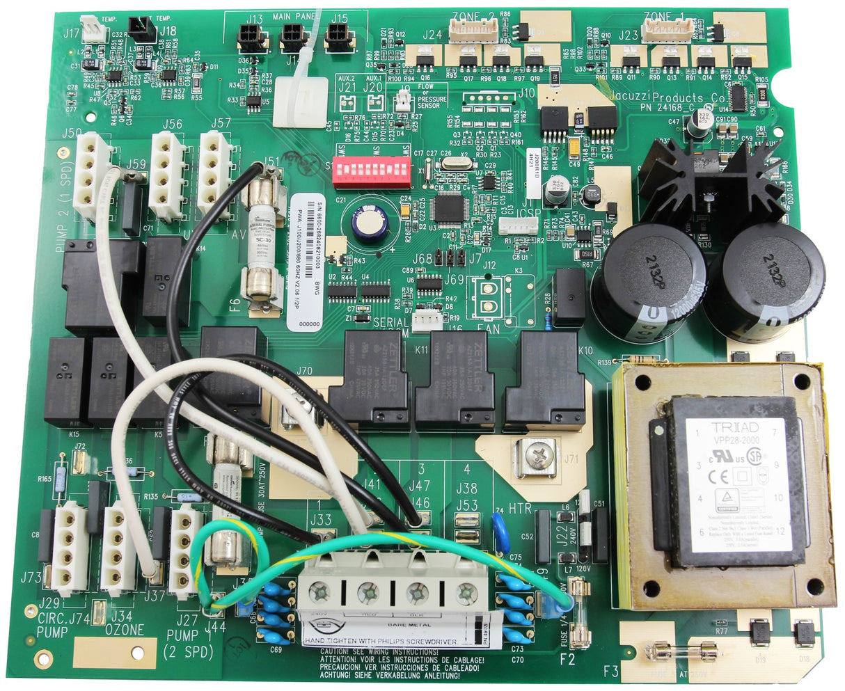 PCB, Sundance 680/Jacuzzi J-100, J-200, 1-Pump/2-Pump, 60Hz : 6600-268