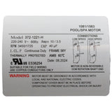 Pump, WW Executive, 3.0hp, 230V, 2-Spd, 56Fr, 2", 8ft Cord : ME-30226-20