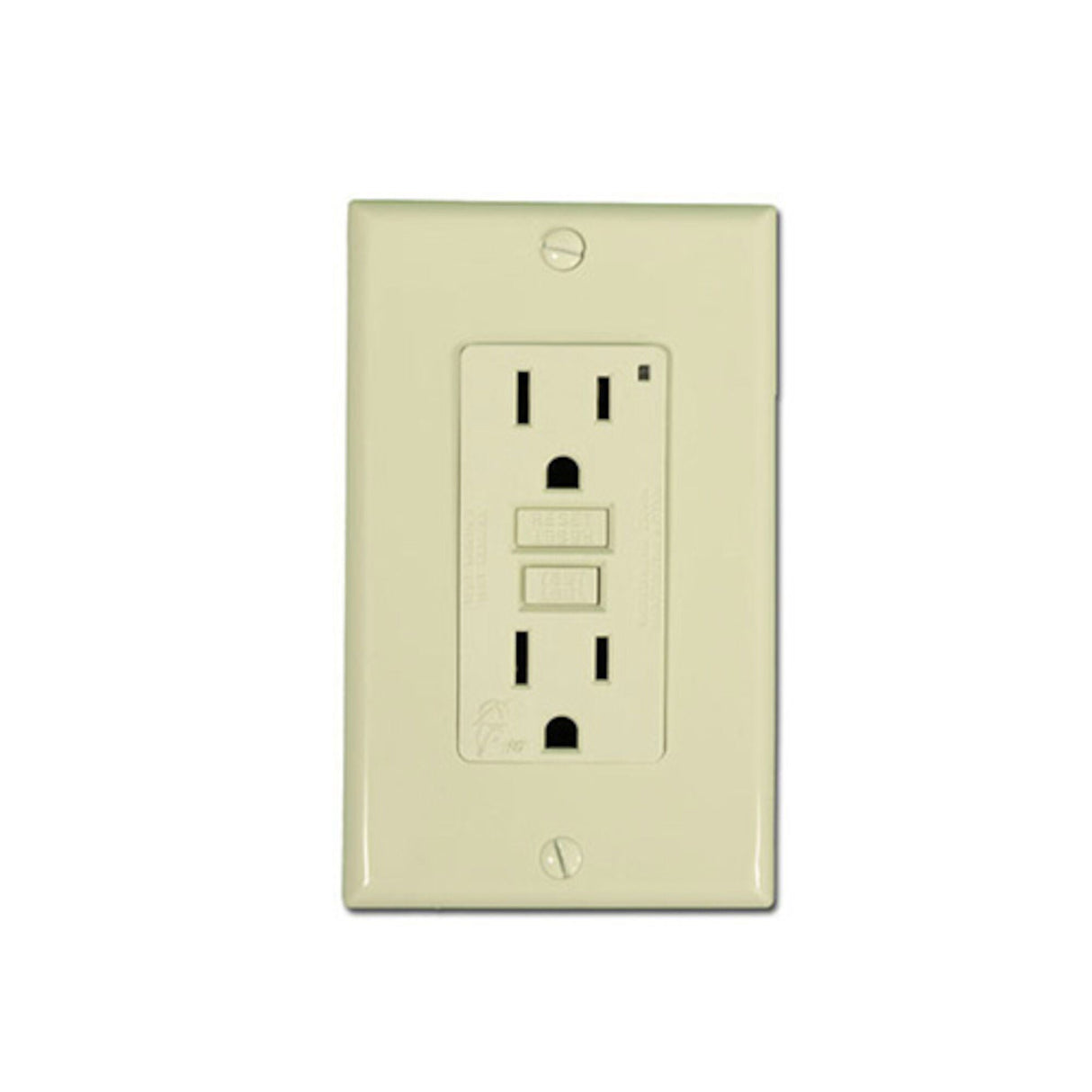 GFCI, Leviton, Live Front, 115V, 15 Amp, Ivory : 6599-IVY
