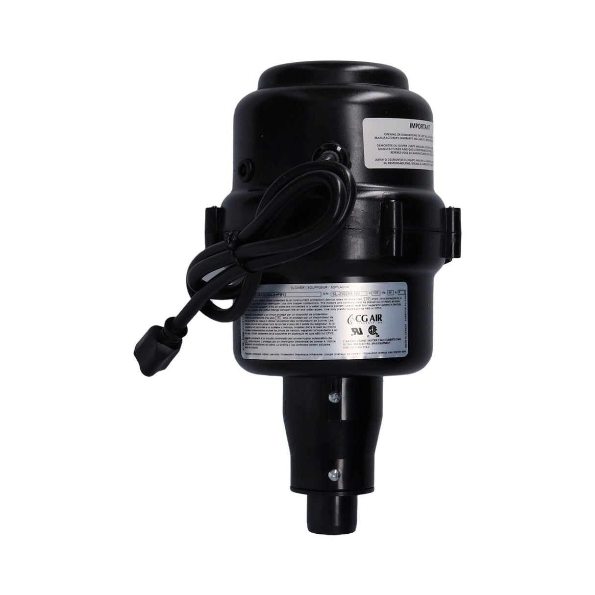 Blower, CG Air Systems, 115V, 500W, For 3-Speed Air Push System : SL3-3-50-120