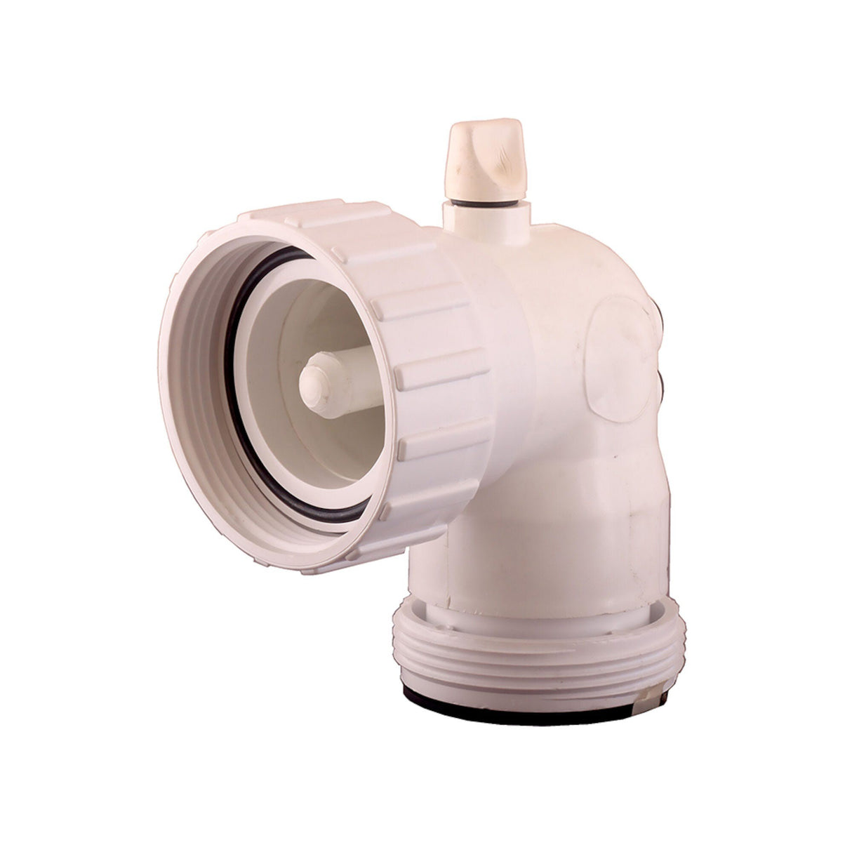 Thermowell, HydroQuip, PVC, 90° Ell, 2"MBT x 2"FBT w/Air Bleed : 48-0081-S