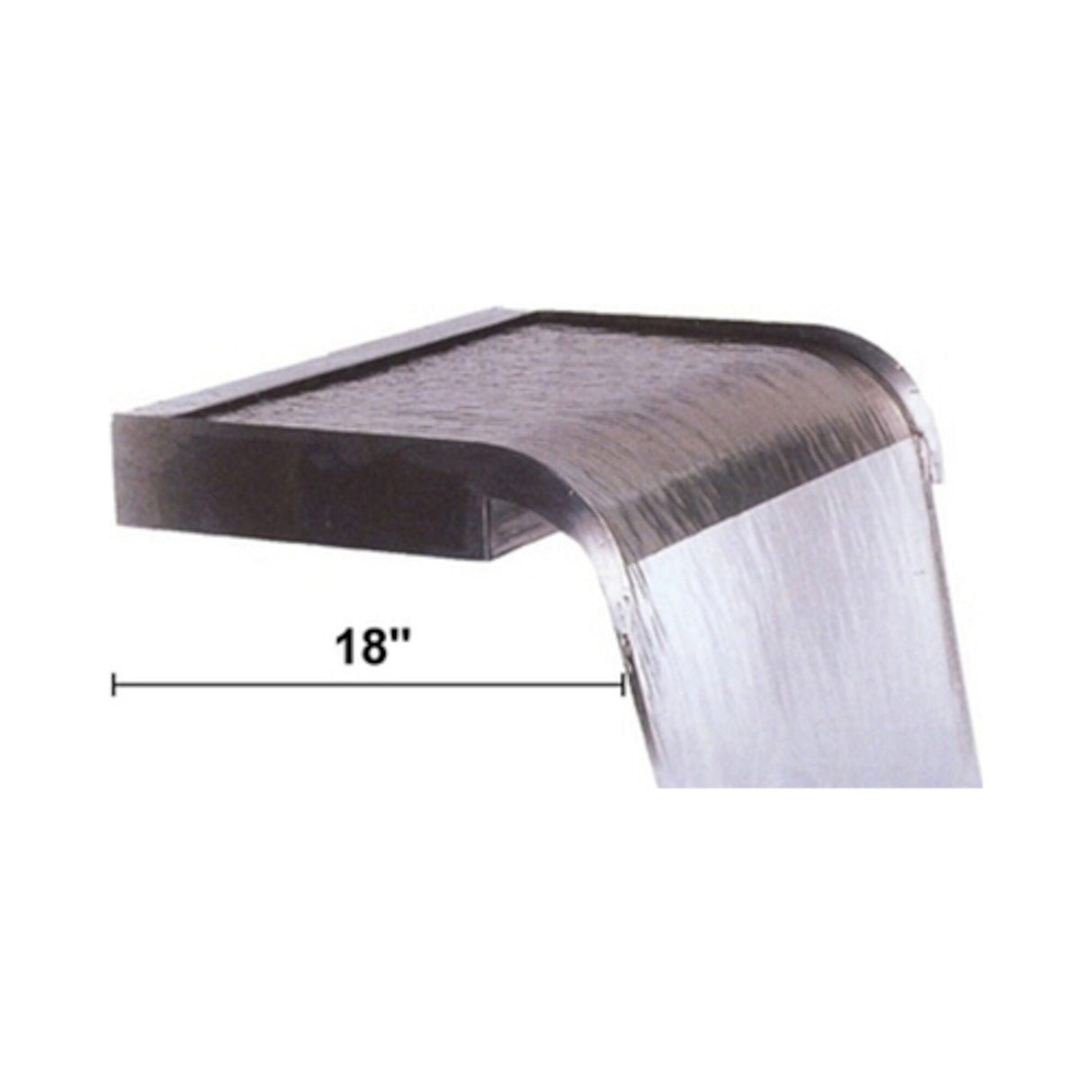 Waterfall, Waterway Cascade, 7", 2 3/4"B Ports, Stainless Steel / Gray : 675-3667S