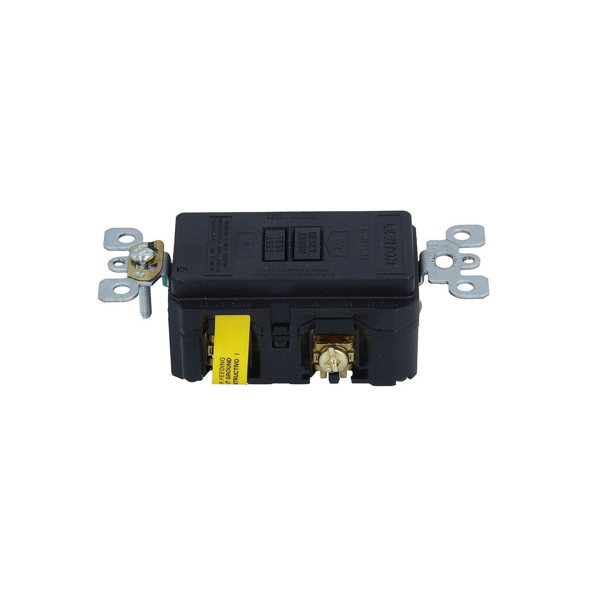 GFCI, Leviton, Dead Front, 115V, 20 Amp, 1.0HP Rated, Black : 6590-BLK