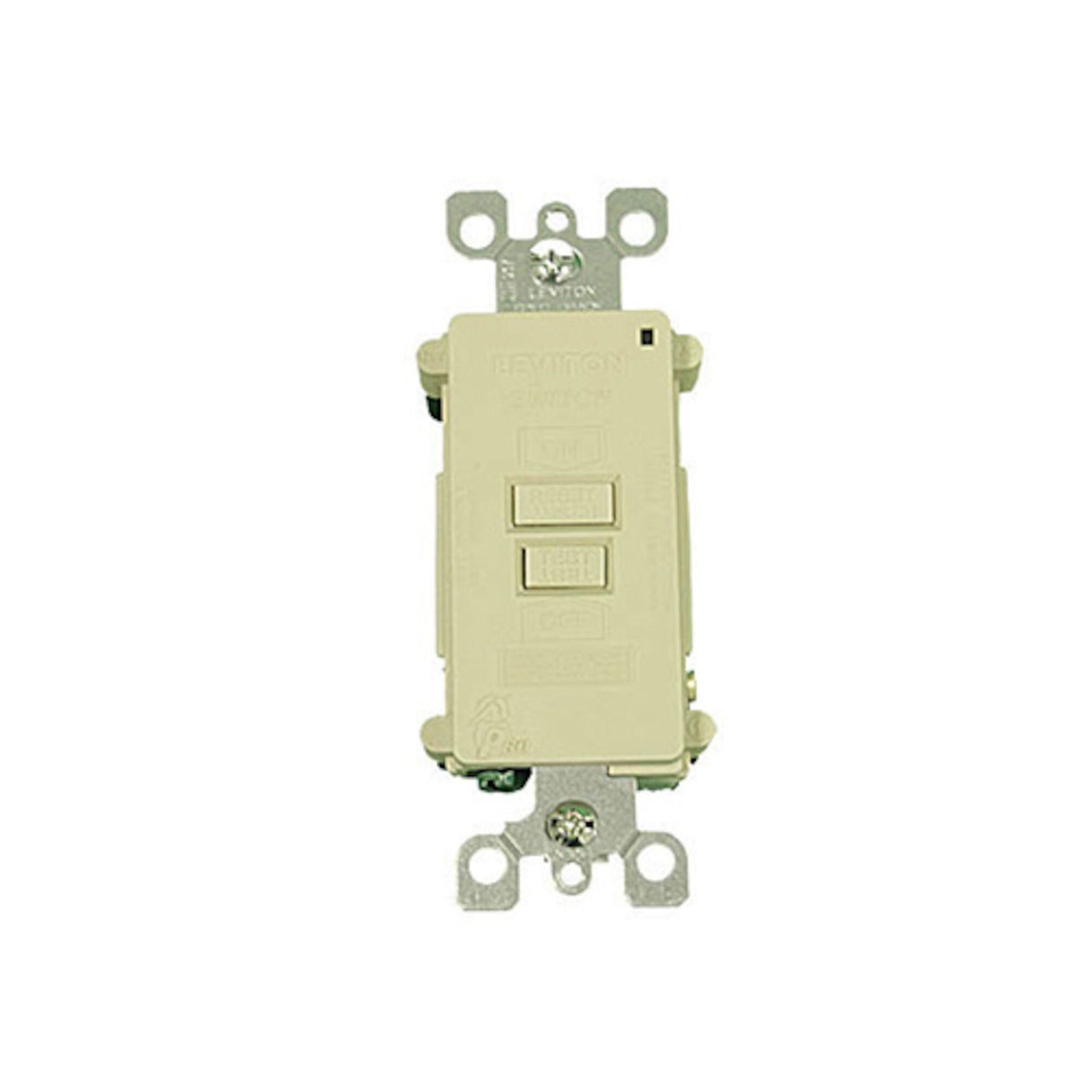 GFCI, Leviton, Dead Front, 115V, 20 Amp, 1.0HP Rated, Ivory : 6590-IVY