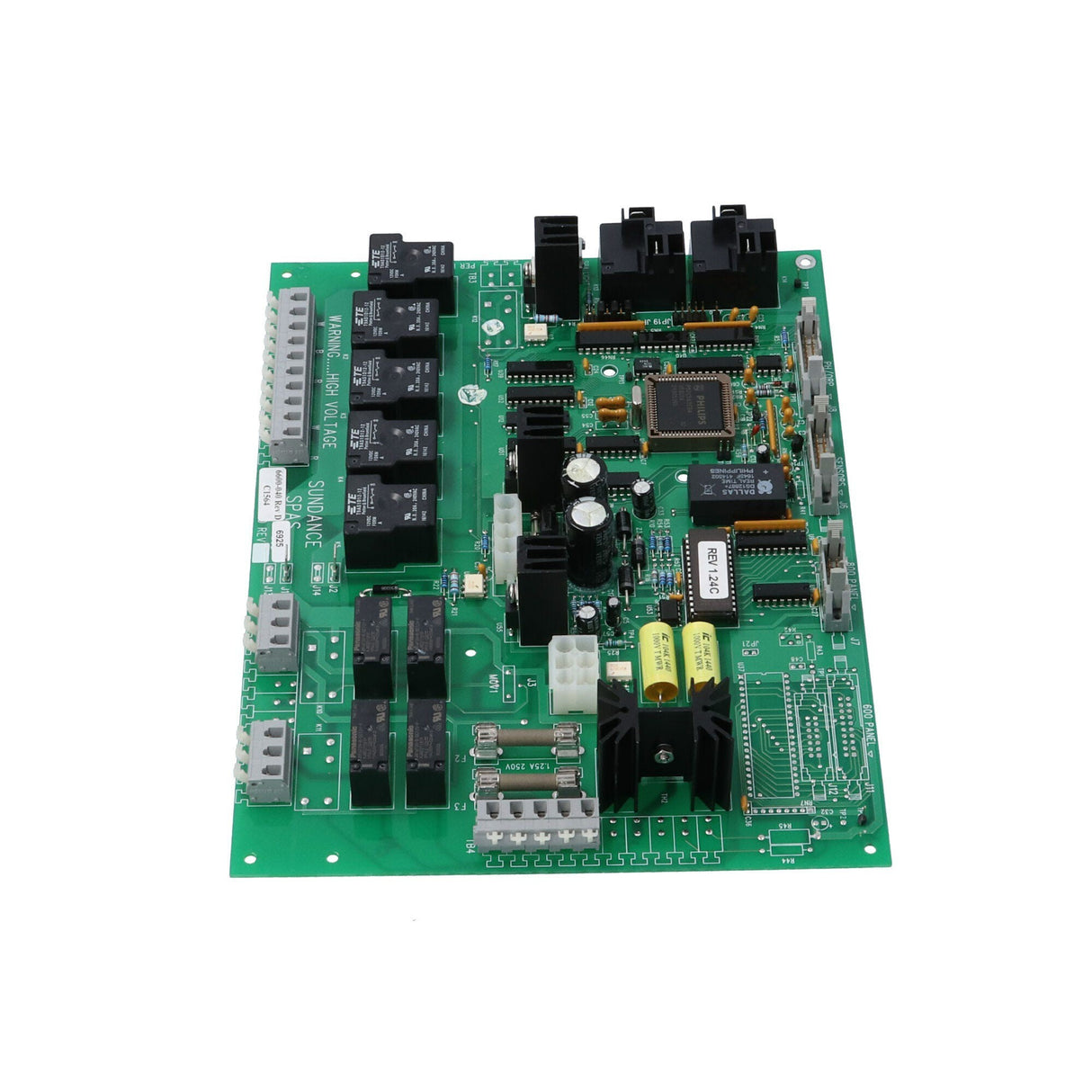 Circuit Board, Sundance 800, Rev 1.24C, 1994, 1 or 2 Pump, "Perma Clear", w/Circ Pump : 6600-040