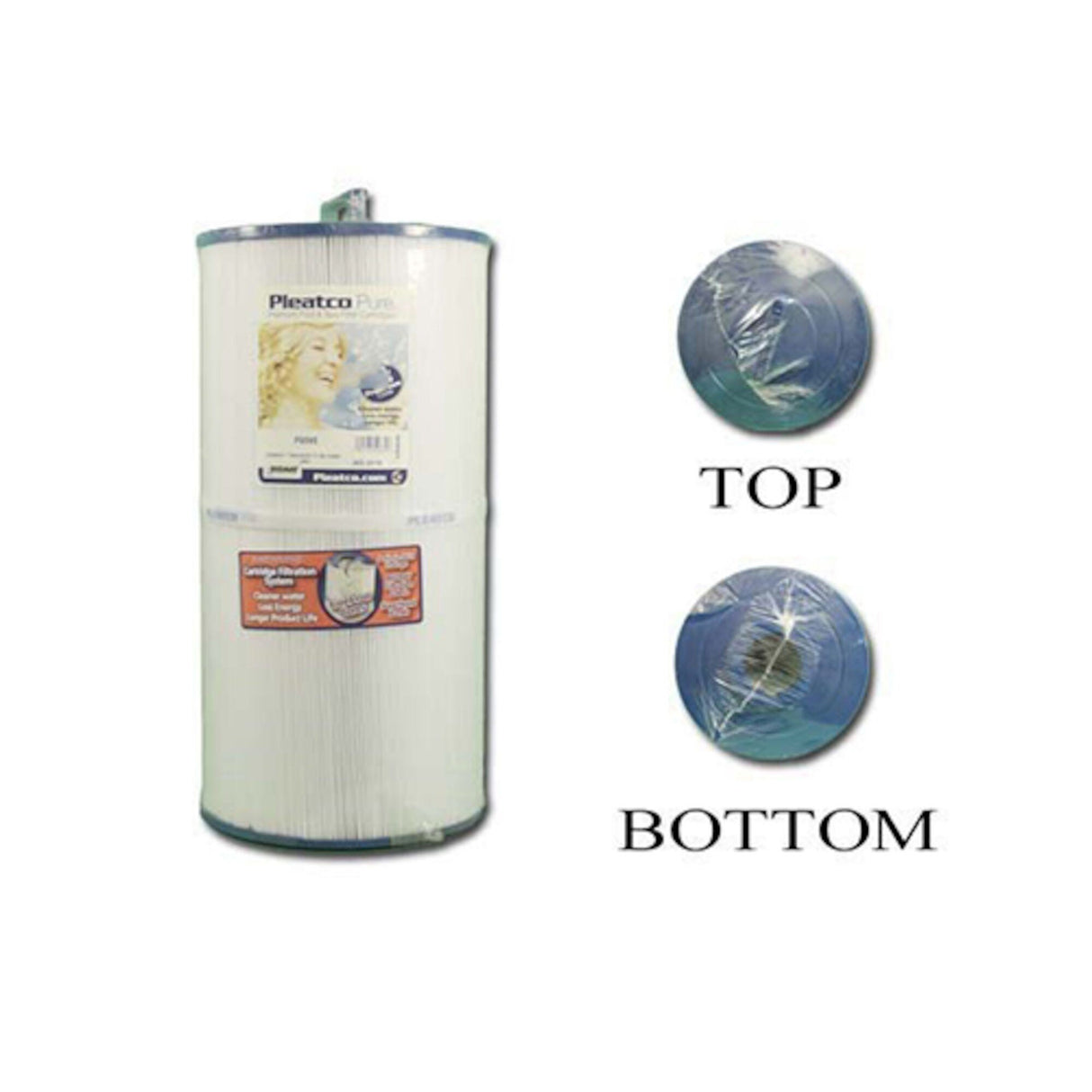 Filter Cartridge, Pleatco, Diameter: 8", Length: 15-1/2", Top: Handle, Bottom: 2"MPT, 95 sq ft : PSD95