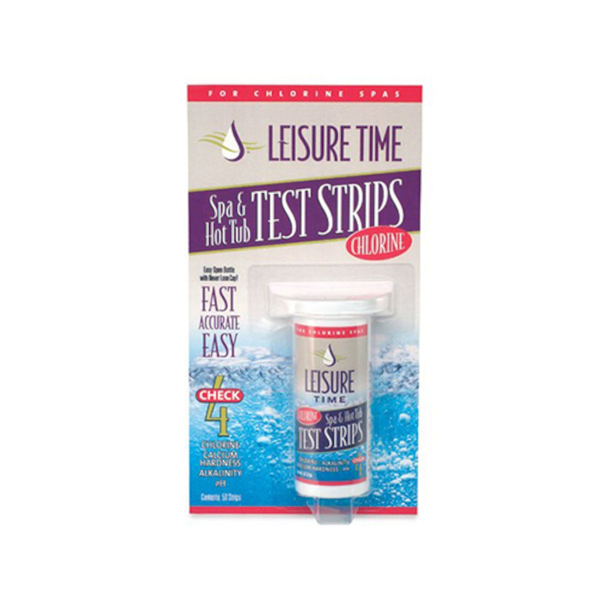 Water Testing, Test Strips, Leisuretime, Chlorine/Alk/Ph/Hardness, 50ct : 45010A