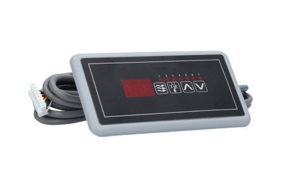 Spaside Control, HydroQuip Eco-5, Small Rectangle, 4-Button, LED, Pump1-Light-Up-Down : 34-0207