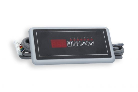 Spaside Control, HydroQuip Eco-5, Small Rectangle, 4-Button, LED, Pump1-Light-Up-Down : 34-0207