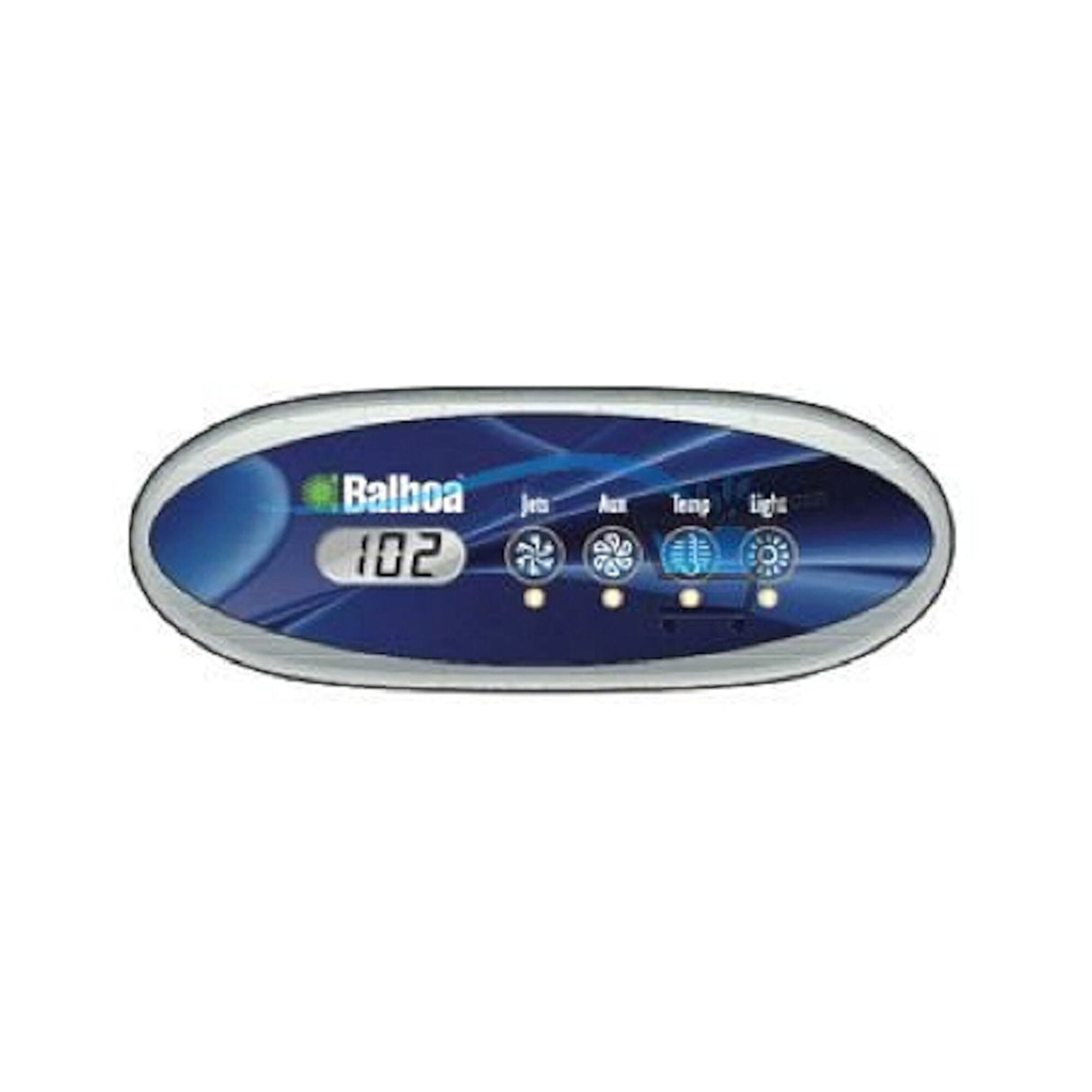 Spaside Control, Balboa ML240, Oval, 4-Button, LCD, Jets-Aux-Temp-Light, White Bezel : 53683