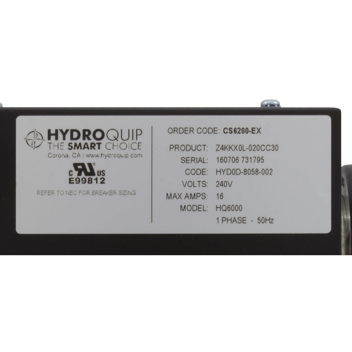 Control, Hydro-Quip CS6200EX, P1, P2, Oz, CP, 3.0kW, K-18, 50Hz : CS6200Y-EX