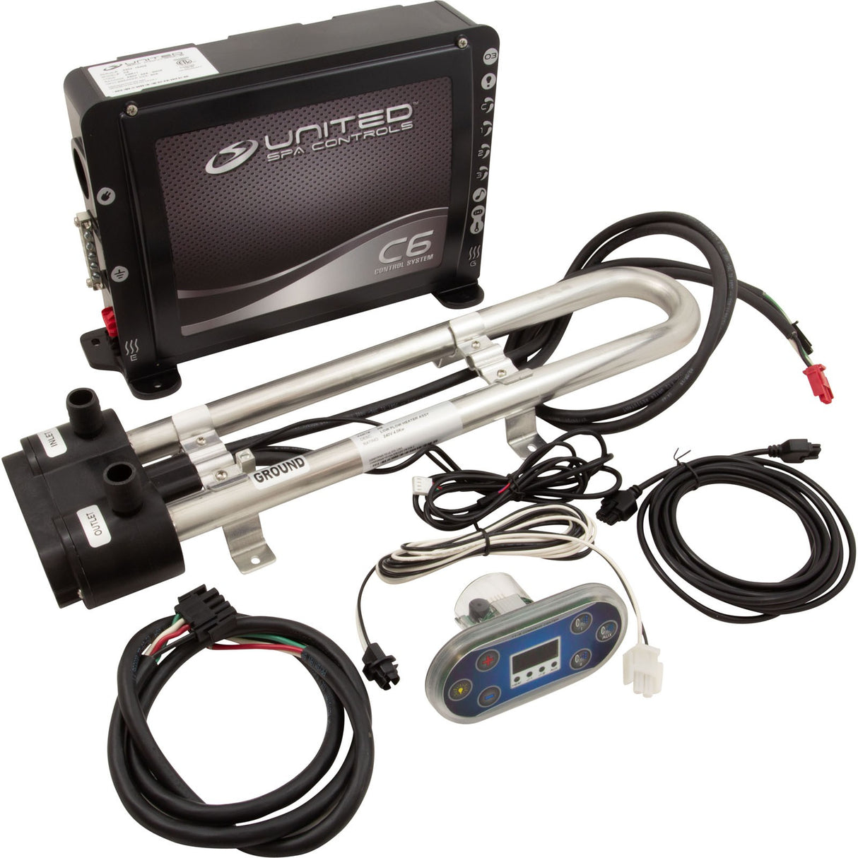 Control, United Spa C5-L, 4kw, P1, P2, Aux, CP, 115/230v, T7S, B11 : CL117S