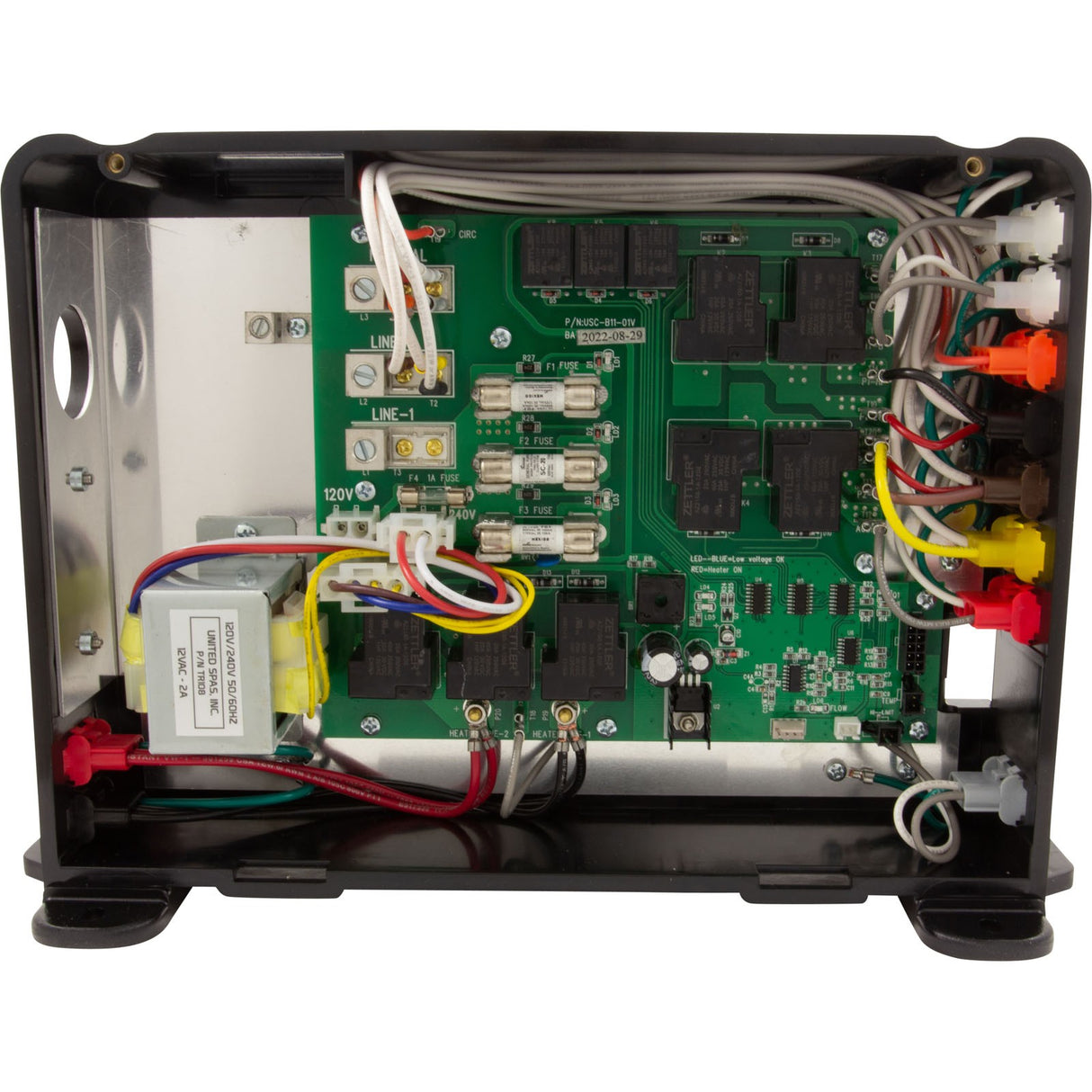 Control, United Spa C5-L, 4kw, P1, P2, Aux, CP, 115/230v, T7S, B11 : CL117S