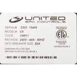 Control, United Spa C5-L, 4kw, P1, P2, Aux, CP, 115/230v, T7S, B11 : CL117S