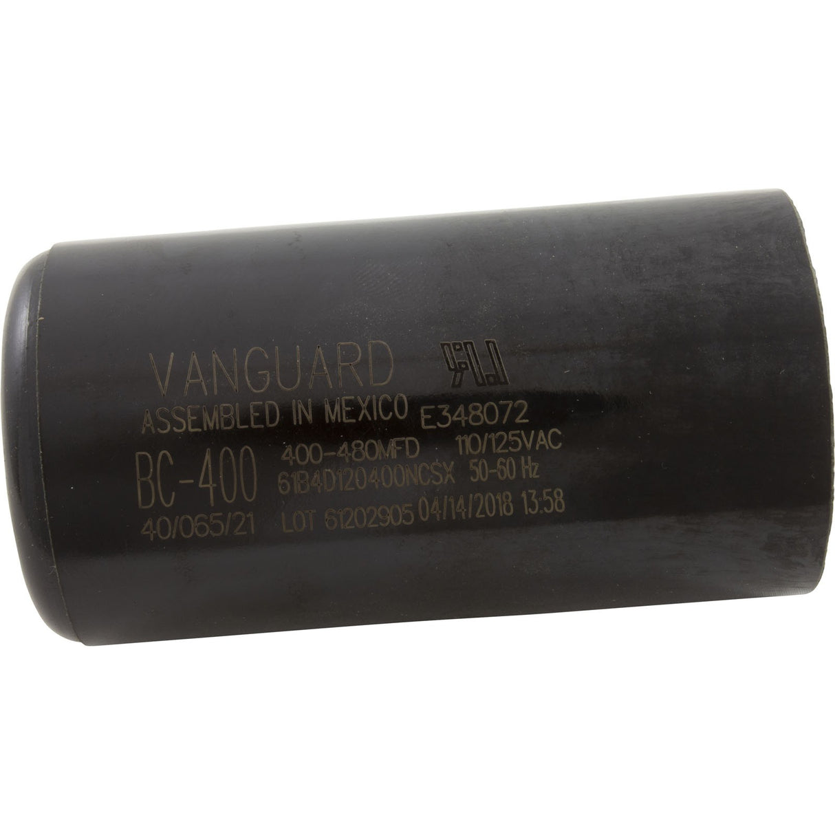Start Capacitor, 400-480 MFD, 115v, 1-13/16" x 3-3/8" : BC-400