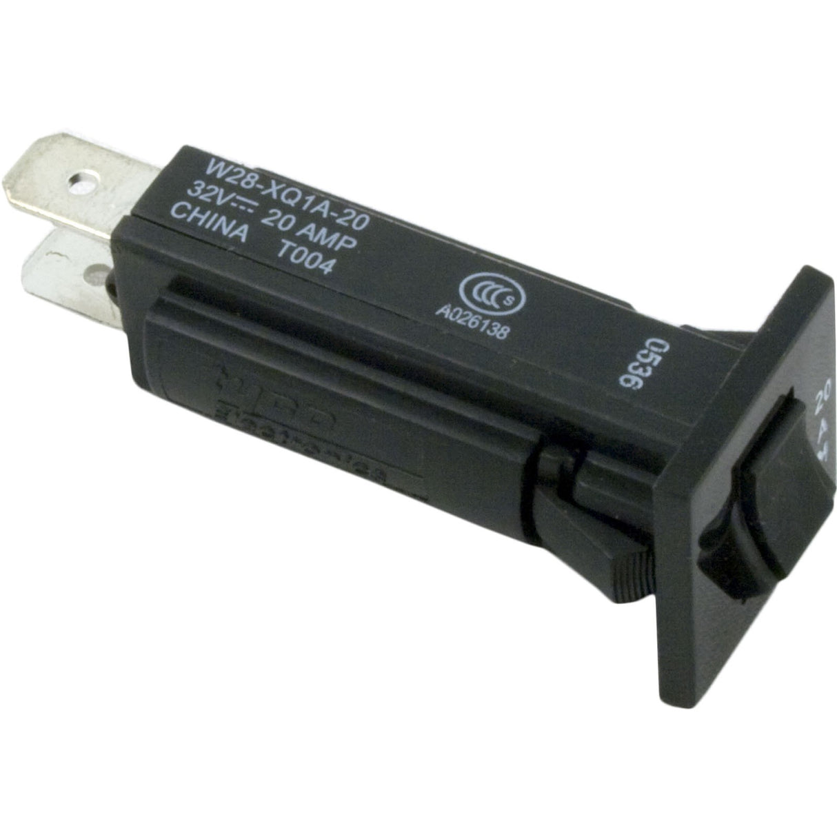 Circuit Breaker, P and B, 20A, 115v, Red Face : W28XQ1A-20