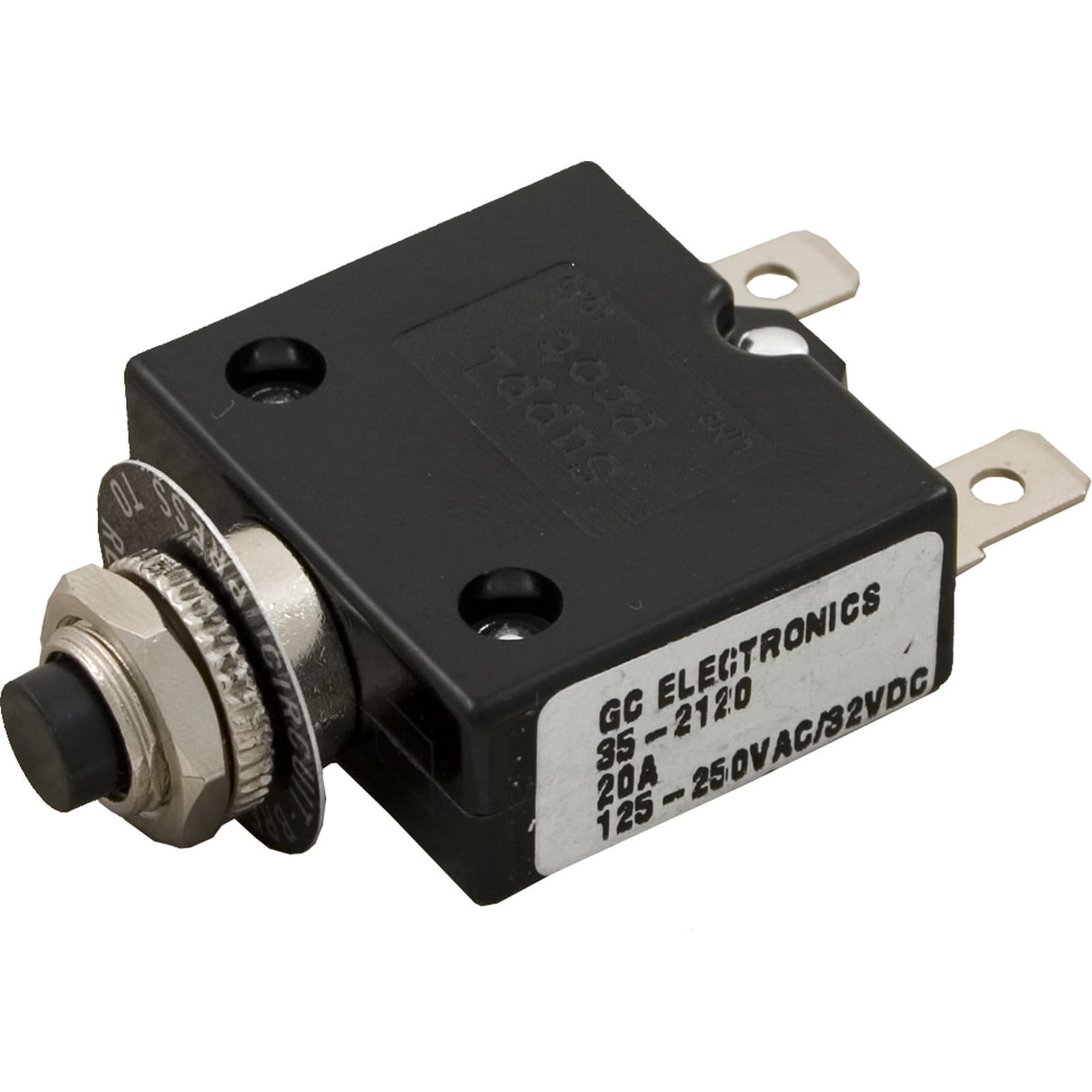 Circuit Breaker, Panel Mount, 20A, 115v :