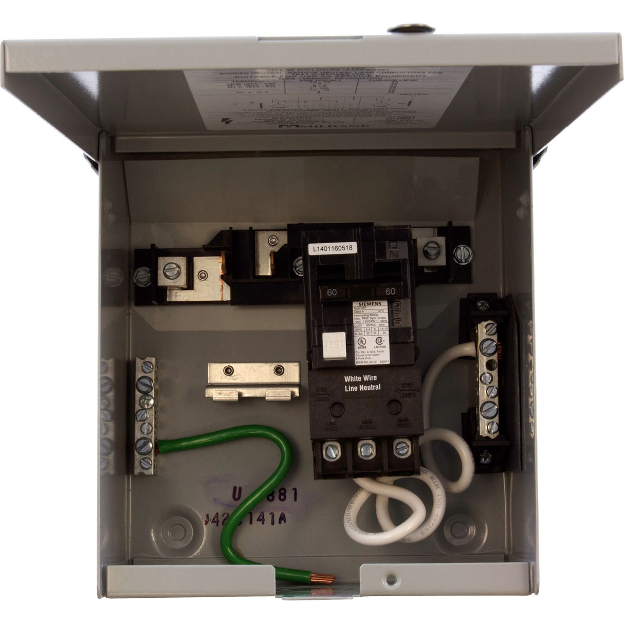 Load Center, GFCI Disconnect, 115v/230v, DP, 60A : U4881-O-60GB