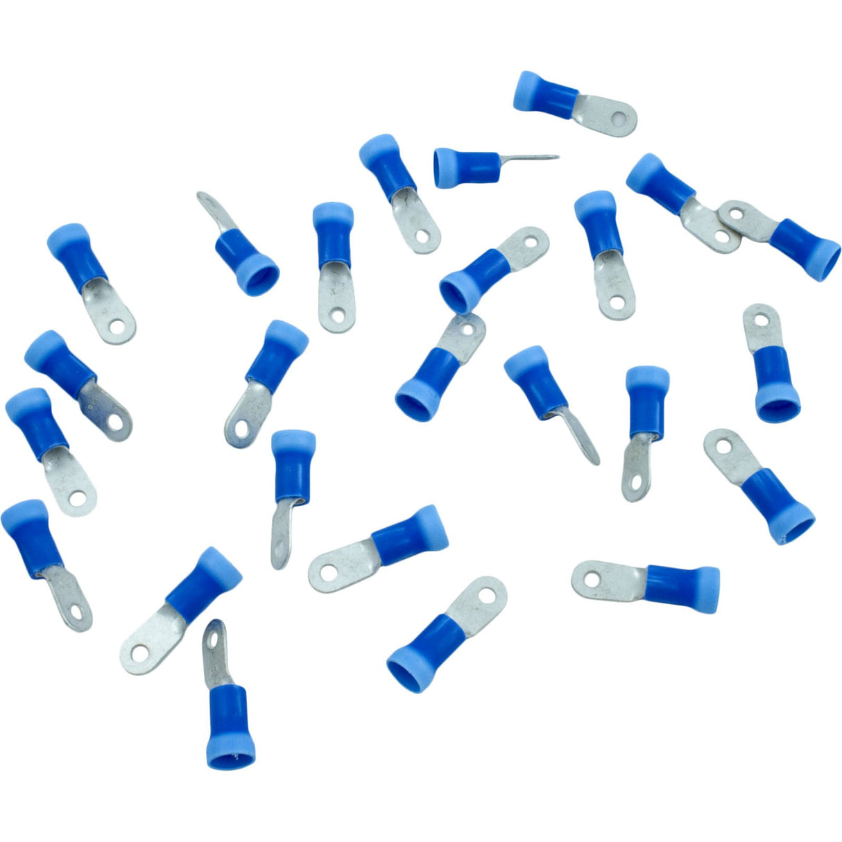 Ring Terminal, 6 AWG, Number 10 Stud, Blue, Quantity 25 :