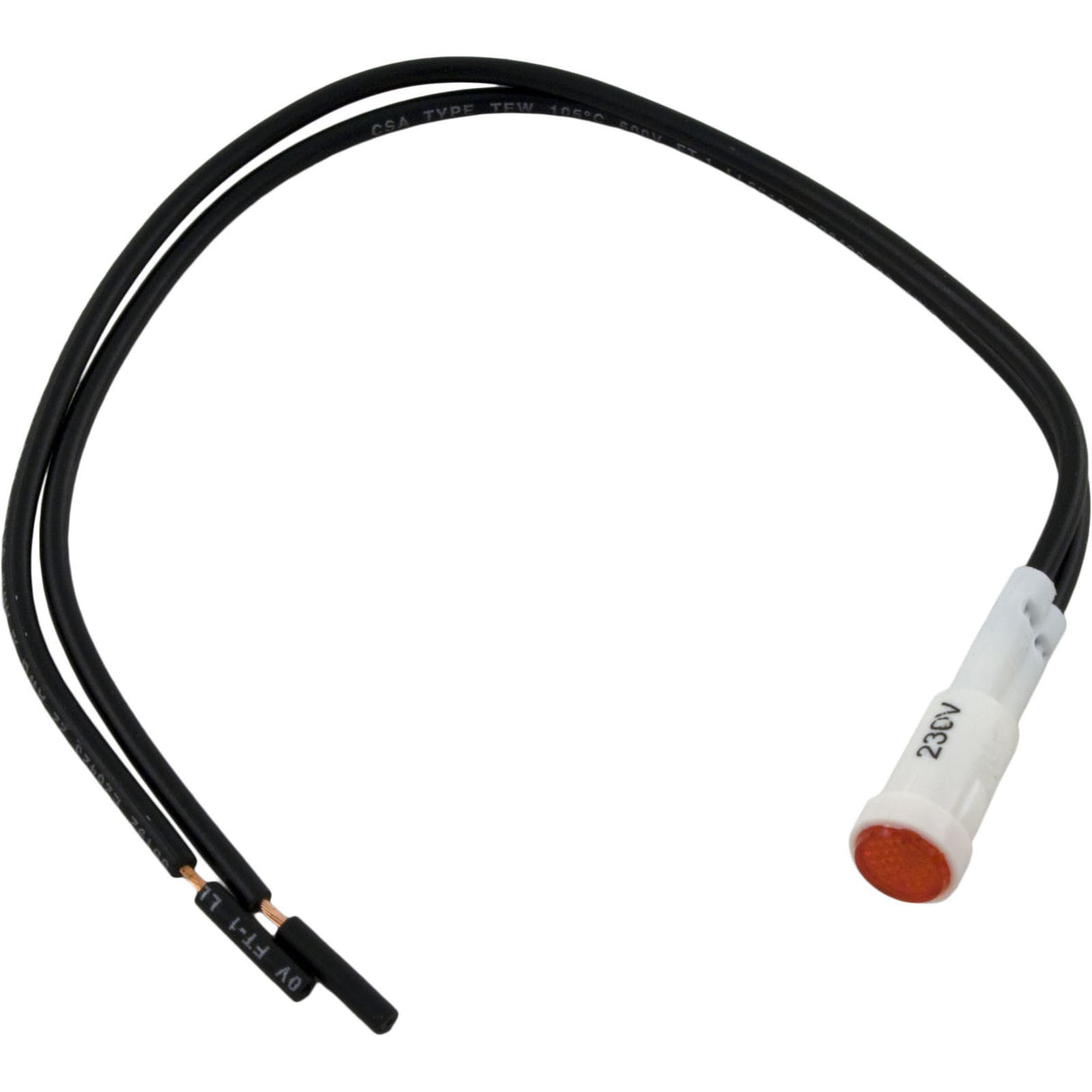 Indicator Light, 230v, 1/4 Hole Size, Push Thru, Red :