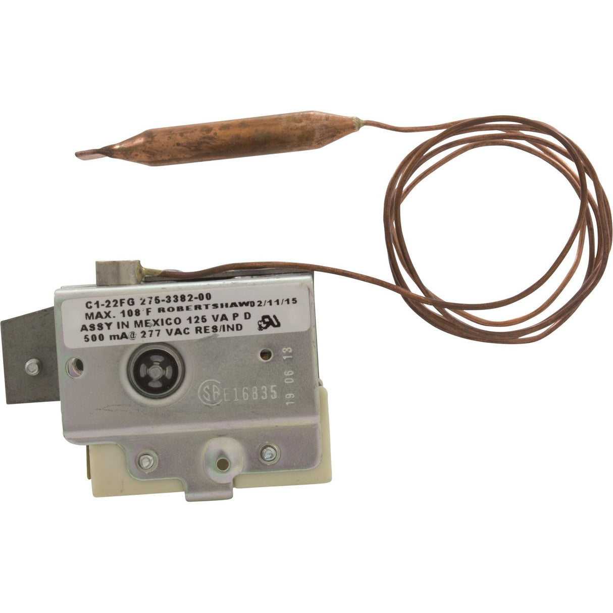 Thermostat, Robertshaw, 3/8" dia, 36" Capillary, SPST : 275-3382-00