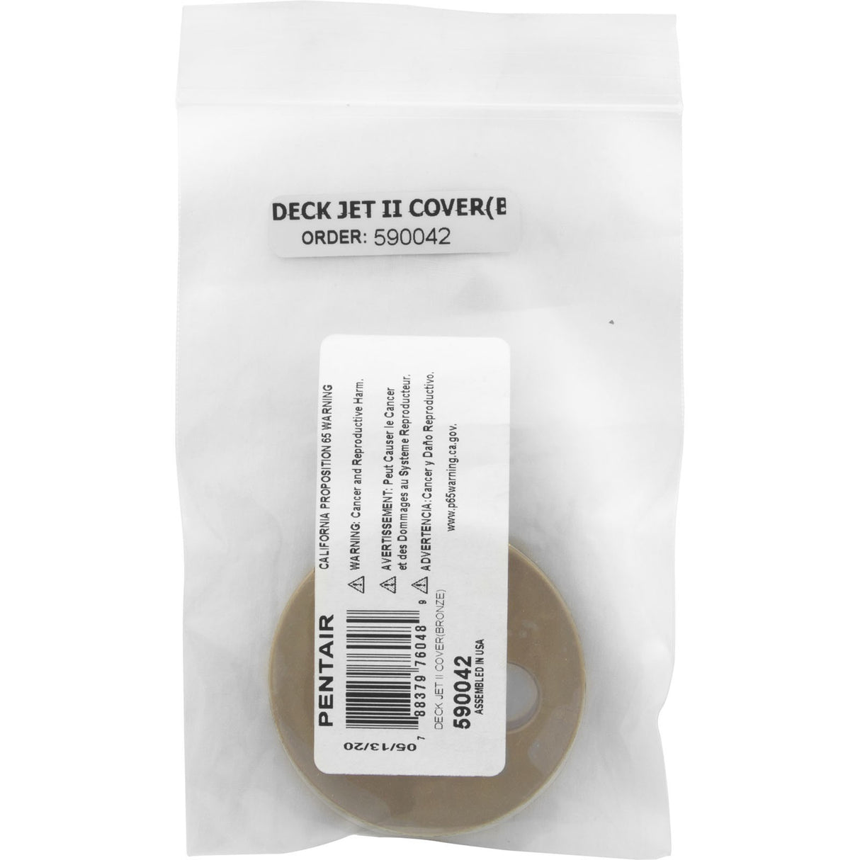 Cover, Pentair Deck Jet II, Bronze : 590042