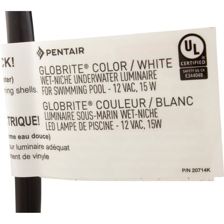 Pool/Spa Light, Pentair GloBrite, Color, 12v, 15W, 150ft Cord : 602056 - Pentair -  - All Pool Parts