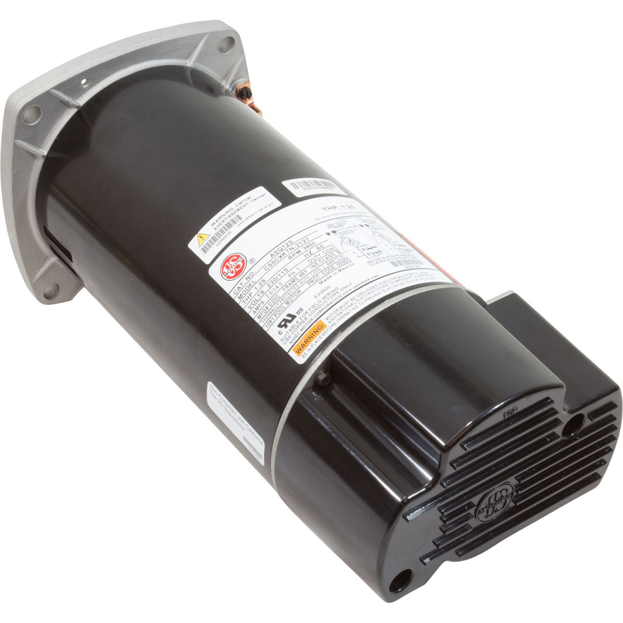 Motor, Nidec/US Motor, 0.75hp, 115/230v, 1 - Spd, 48Yfr, SQFL : ASQ125 - Nidec Motor Corp/US Motors -  - All Pool Parts