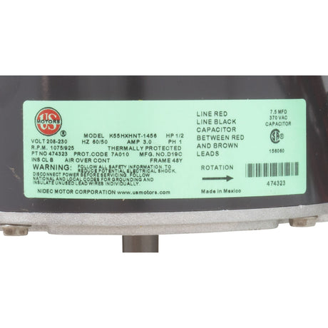 Fan Motor, Pentair UltraTemp Heat Pump 140/140HC, w/ Nut : 474323Z - Pentair - 788379860301 - All Pool Parts