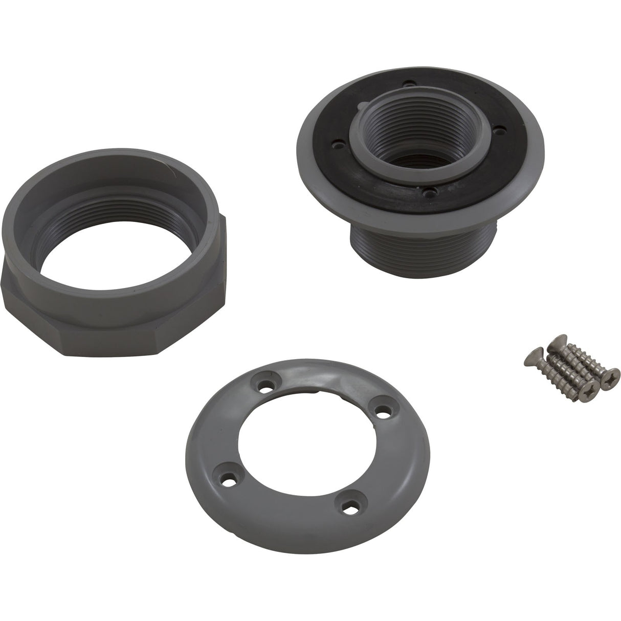 Wall Return Fitting, CMP, 1 - 1/2" x 1 - 1/2" Vinyl, Gray : 25522 - 001 - 000 - Custom Molded Products - 849640007228 - All Pool Parts