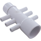 Manifold, 3/8" Barb, 6 Port, Flow Thru, 1" Slip x 1" Spigot : 672 - 3900 - Waterway Plastics - 806105119544 - All Pool Parts